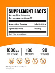 BulkSupplements Agmatine Sulfate 180 Capsules – 1000mg Per Serving