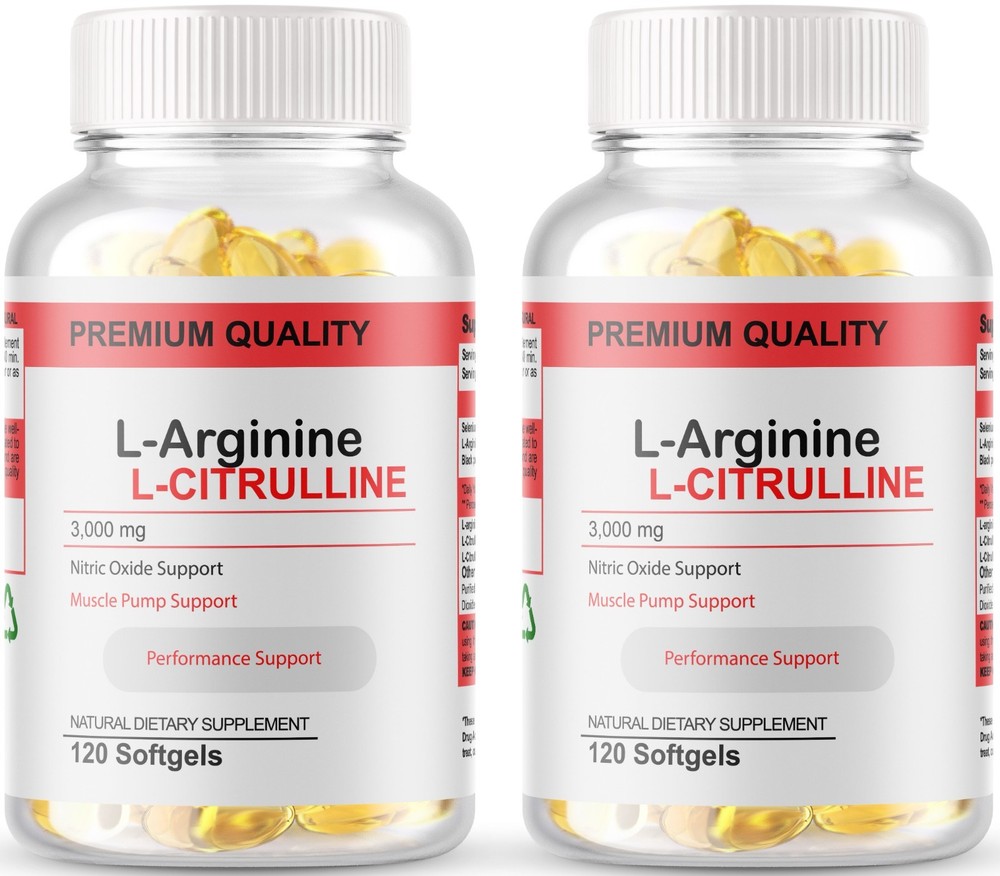 L-Arginine L-Citrulline Complex 3000mg, 360 Softgels – Non-GMO 120 Servings