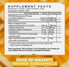 PSYCHO PHARMA EDGE OF INSANITY Pre Workout Energy Focus Endurance 25 Servings