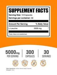 BulkSupplements L-Leucine 300 Capsules – 5000 mg Per Serving