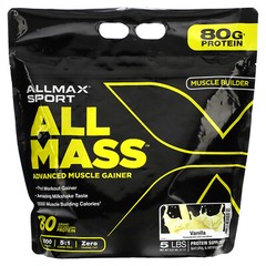 Sport, ALLMASS™, Advanced Muscle Gainer, Vanilla, 5 lbs (2.27 kg)