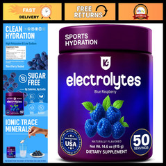 Electrolyte Powder for Sports Hydration – Blue Raspberry, 14.6oz – Ideal for Run