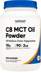 Nutricost C8 MCT Oil Powder 2LB (32oz) – 95% C8 MCT Oil Powder