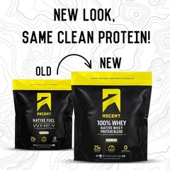 Ascent 100% Whey, Native Whey Protein Blend – Clean Post 4 Pounds (Pack of 1)