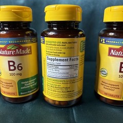 3 -Nature Made Vitamin B6 100mg Support Nervous System 100Ct Tablets Exp 02/2029