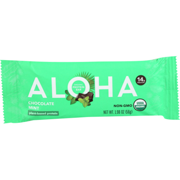 Aloha Organic Chocolate Fudge Brownie Plant-Based Protein Bar Pack of 4