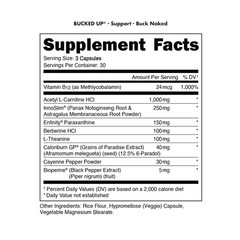 Bucked Up Bucked Naked Fat Burner 90 Caps Weight Loss Thermogenic + Free Shaker
