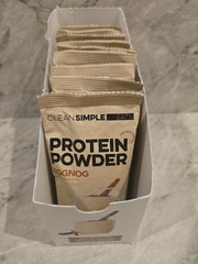 (9) Clean Simple Eats Eggnog Protein Powder Packs Limited Edition HTF