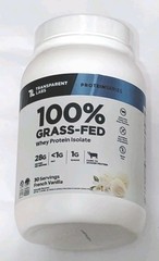 Transparent Labs 100% Grass Fed Whey Protein Isolate French Vanilla 30 Serving