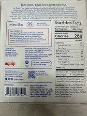 Equip Prime Bar Peanut Butter Grass-Fed Beef Protein Bars 12 Pack 20g Protein