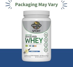 Garden of Life Sport Whey Vanilla, Grass Fed Isolate 24g Prot Probiotics 20 Serv