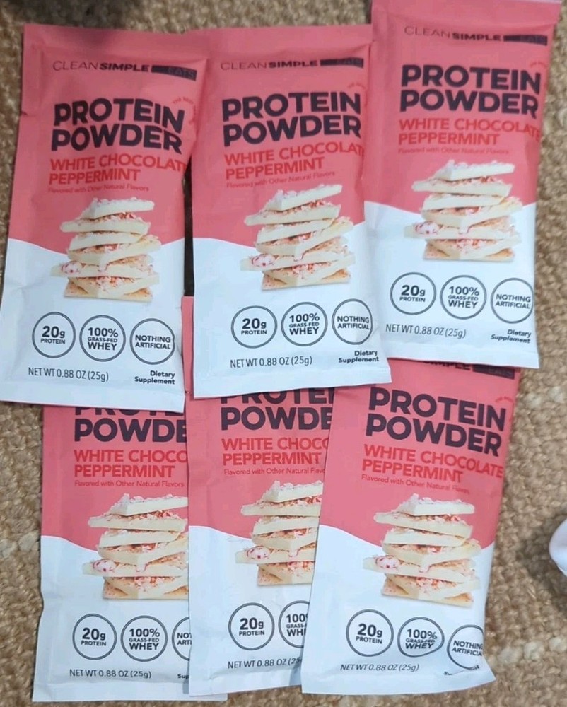 6 Servings Clean Simple Eats White Chocolate Peppermint .88 Oz 20 g Protein each