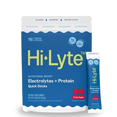 Hi-Lyte Electrolytes Protein Quick Sticks Crisp Apple 16 Servings – Sodium