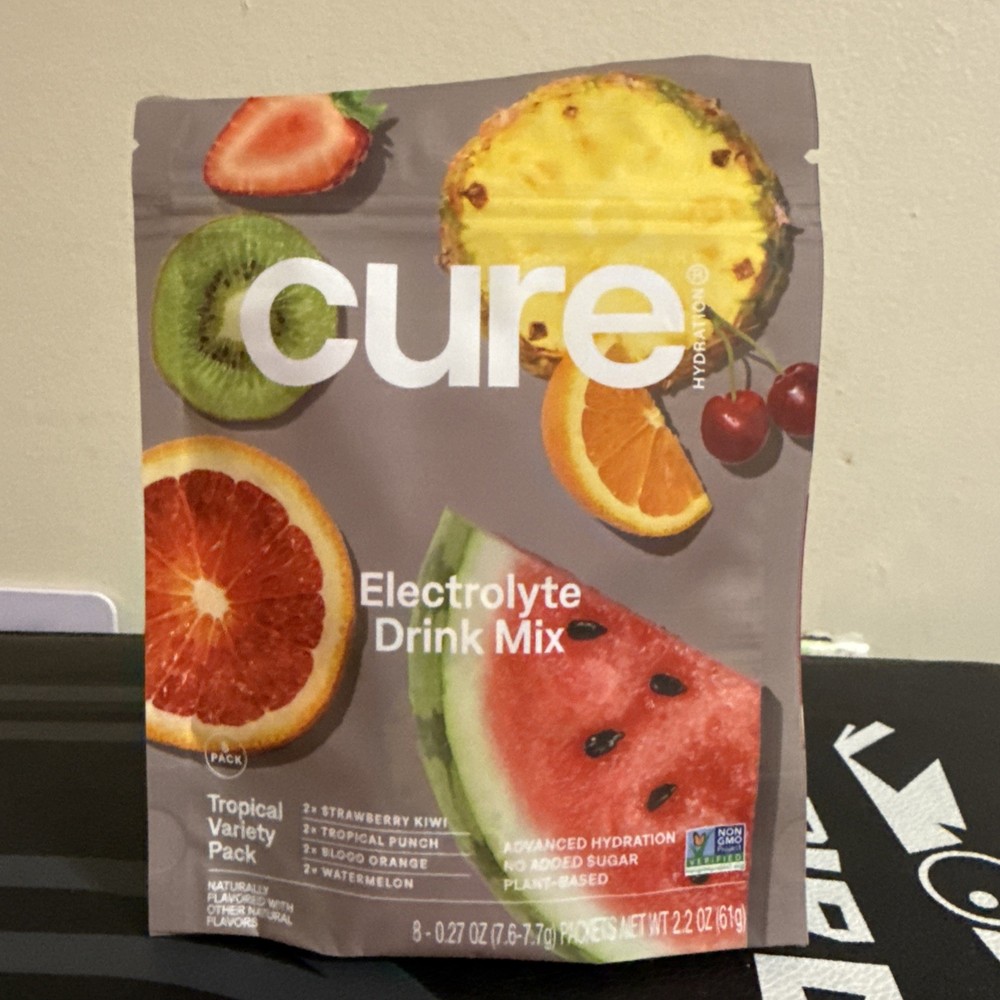 cure Electrolyte Drink Mix | Tropical Variety | 8 Pack 2.2oz