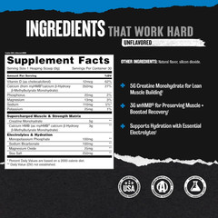 Creatine HMB Powder – 3G Myhmb + 5G Creatine with Electrolytes for Recovery & Da