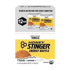 Honey Stinger Organic Energy Waffle, Vanilla, Caffeine Free Healthy Snack, 1.06