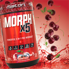 MORPH X5 Intense Pre Workout- Fully Loaded for Performance- Cherry Frost 20 Ser