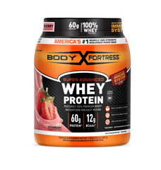Body Fortress Super Advanced 100% Premium Whey Protein Powder, Strawberry, 60g P