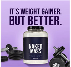 Naked Mass Weight Gainer Protein Powder 8LB 1250 Cal NSF GMO Free