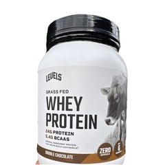 Levels Grass Fed Whey Protein Double Chocolate 24g Protein 5.4g BCAAs 23.7oz