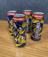 Lot of 4 – G Fuel Sonic The Hedgehog Peach Rings Limit Edition 16oz Cans – New