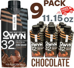 Owyn Plant Protein Shake Chocolate 9 PACK 11.15 Oz 32G Protein Ready 2 Drink Pro