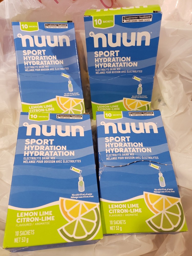 NUUN SPORT HYDRATION ELECTROLYTE DRINK MIX LEMON LIME (4) 10 PACKS ( 40 TOTAL )