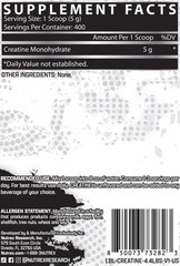 Nutrex CREATINE Monohydrate Bulk Powder Micronized Unflavored 400 Svg 2000 Grams
