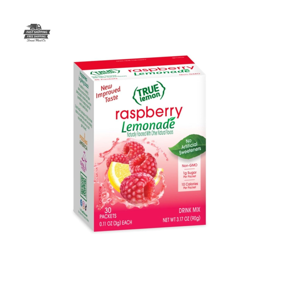 True Lemon Raspberry Lemonade Drink Mix 30 Count
