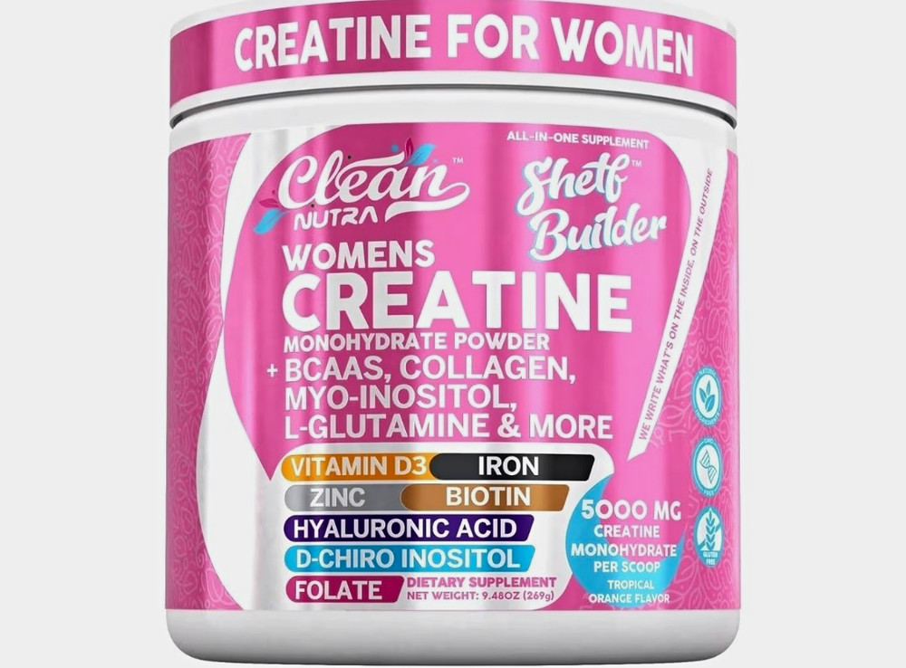 Clean Nutra Women’s Creatine Powder + BCAAs Collagen Tropical Orange 9.48oz