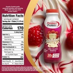 Premier Protein Shake INDULGENCE, White Chocolate 11.5 Fl Oz (Pack of 12)
