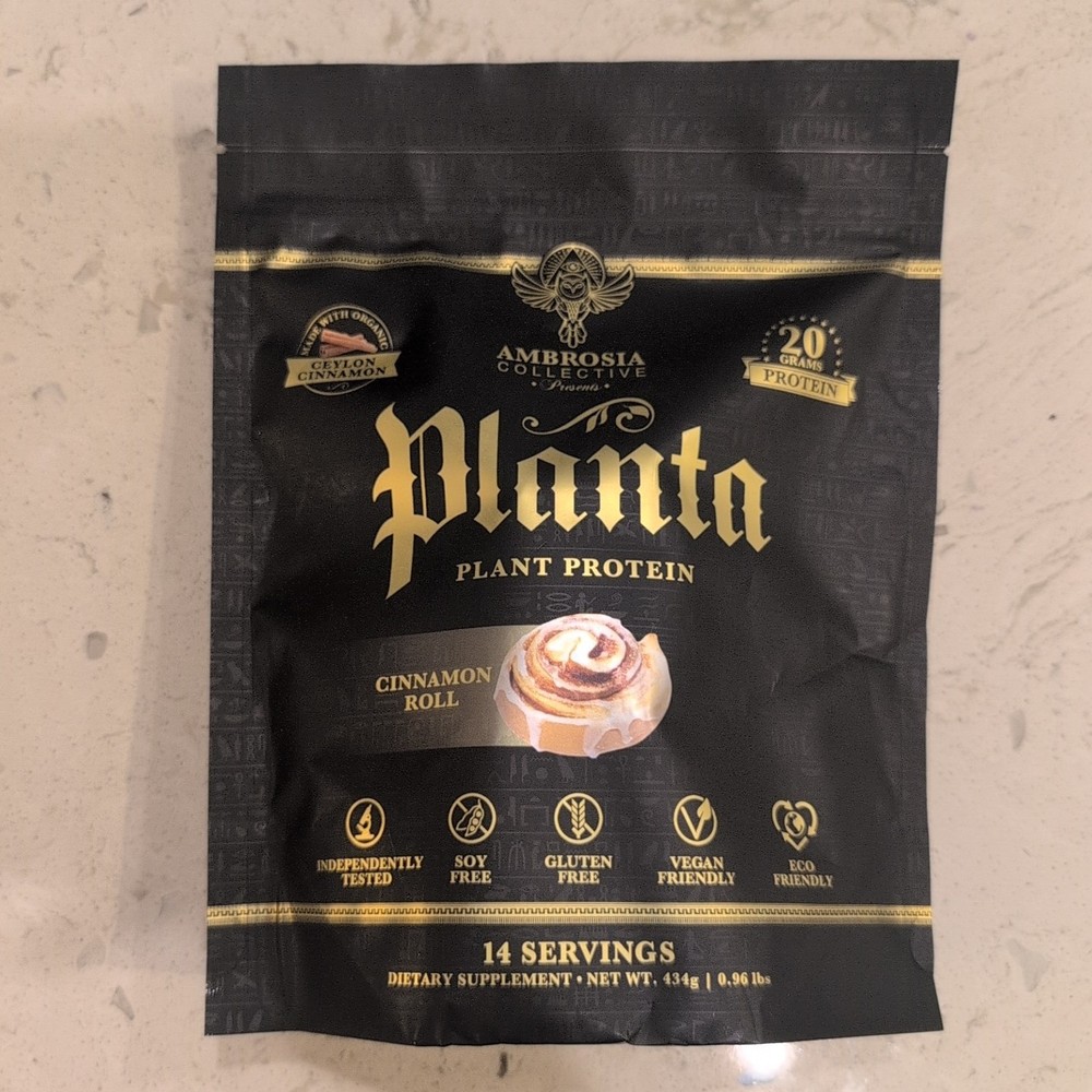 Ambrosia Collective Cinnamon Roll Plant Protein Powder-Best By 03/2026