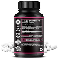 Organic Beet Root Powder Capsule 1300mg per serving Aids in Healthy Circulation