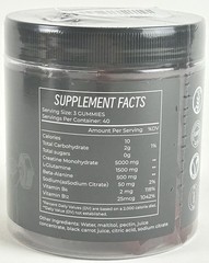 Creatine Monohydrate Gummies 7000mg Raspberry Sugar Free Vegan 120 Count