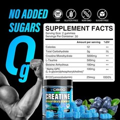 Creatine Monohydrate 5g Per Serving, No Sugar Creatine Supplements Support fo…