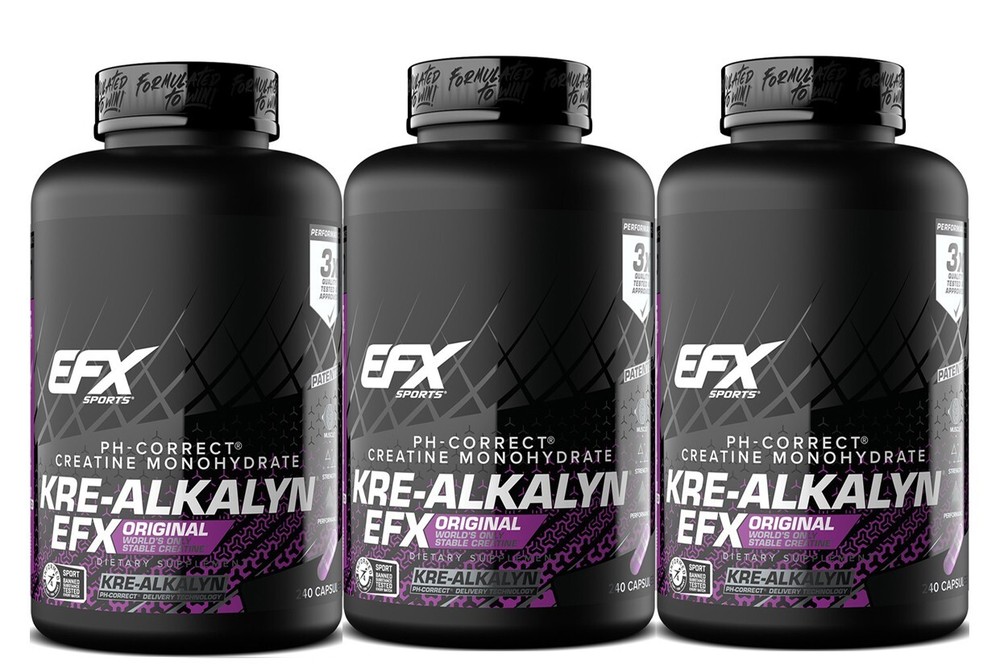 [ 3 Pack ] EFX Sports Kre-Alkalyn EFX 240 Capsules