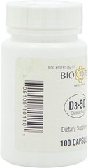 Bio-Tech Pharmacal D3-50 50,000 IU, 100 Capsules Ð All-Natural Supplement Ð Supp