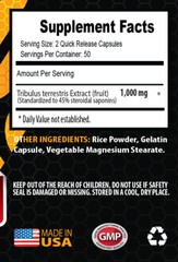 Male Enhancing Pills Increase Size – TRIBULUS TERRESTRIS -3 Bottles 300 Capsules