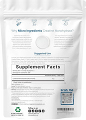 Creatine Monohydrate Powder 1 Kg, 5000Mg per Serving, Unflavored, Pure