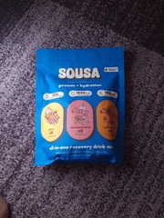 Sousa Protein + Hydration Recovery Drink Mix 6 Packets Vanilla Strawberry Salted