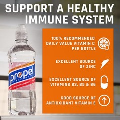 Propel Immune Support Electrolyte Enhanced Water 16.9 Fl Oz (Pack of 12)