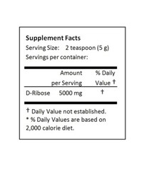 NuSci 100% Pure D-Ribose powder (2.2 lb) 1000g energy