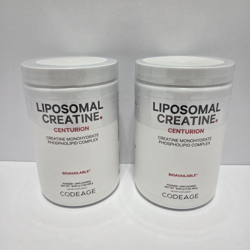 2x Codeage – Centurion – Liposomal Creatine Powder, Unflavored, 1 lb (455 g)