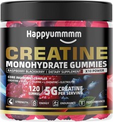 Happyummmm Creatine Monohydrate Gummies X 10 Power ~ Raspberry & Blackberry