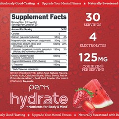 Perk Hydrate Strawberry Watermelon Flavored Electrolyte Drink Mix Powder