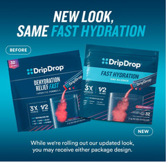 DripDrop Hydration Powder Packets, Electrolyte Drink Mix, Juicy Variety, 32 Stic