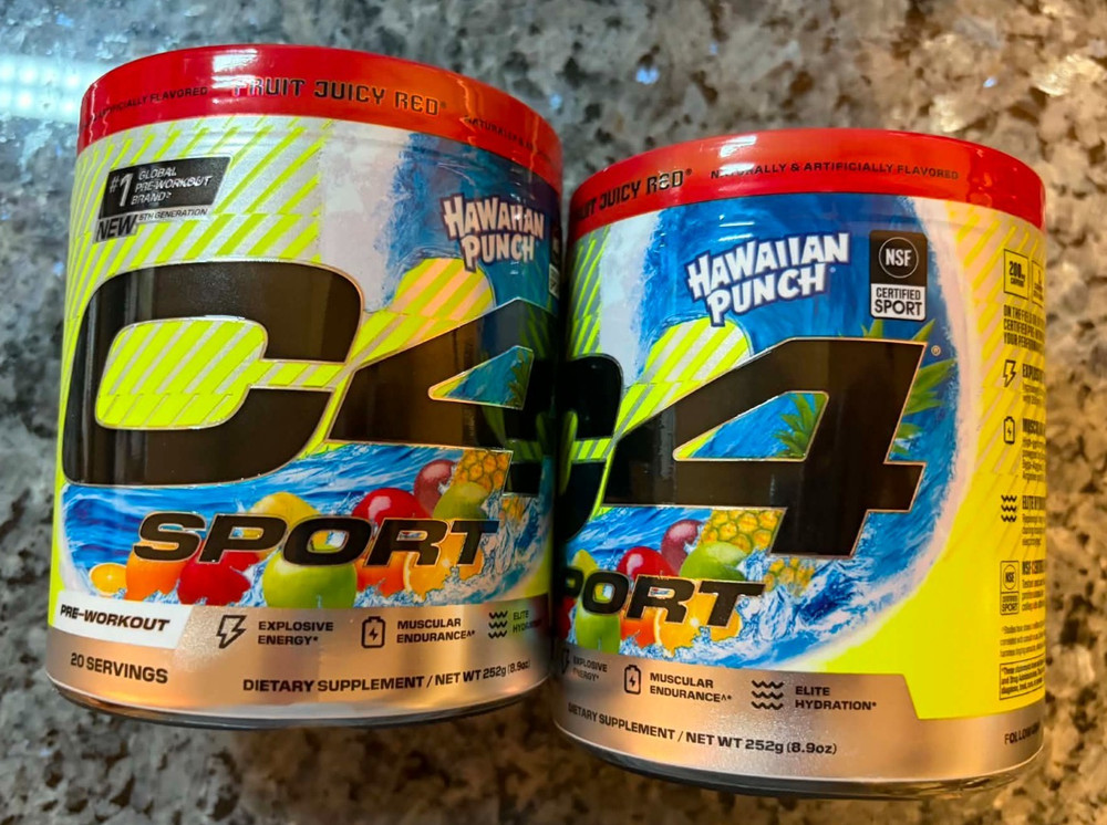Cellucor C4 Sport Hawaiian Punch Pre Workout 8.9oz 20 Servings 2 Pack EXP 8/2027