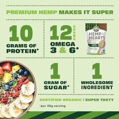 Manitoba Harvest Organic Hemp Hearts Protein Supplement Powder 12 Ounce