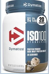 Dymatize ISO100 Hydrolyzed Whey Isolate Cookies & Cream 1.36lb 20Sv