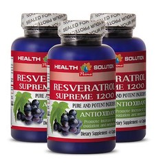Natural Resveratrol – PREMIUM RESVERATROL 1200mg – Immune Vitamins 3 Bottles